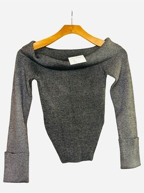 HAZEL Boutique Off-Shoulder Ribbed Sweater NWT